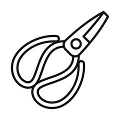 Craft scissors icon designed as a vector graphic for sewing and crafting projects, suitable for various design applications