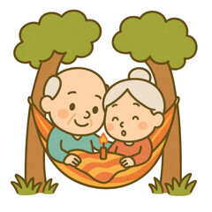 Cute watercolor elderly couple illustrations featuring sweet senior pairs in soft, hand-painted tones. Gentle, heartwarming poses on a clean white background&mdash;perfect for greeting cards, family themes,