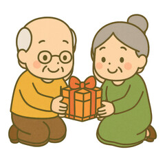 Cute watercolor elderly couple illustrations featuring sweet senior pairs in soft, hand-painted tones. Gentle, heartwarming poses on a clean white background&mdash;perfect for greeting cards, family themes,