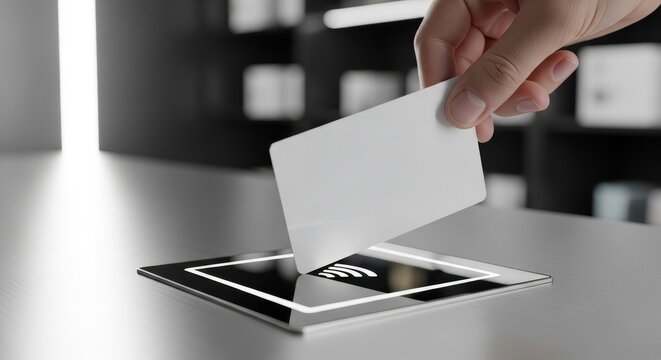 Contactless Payment with Card on Modern Tablet Device. - Powered by Adobe
