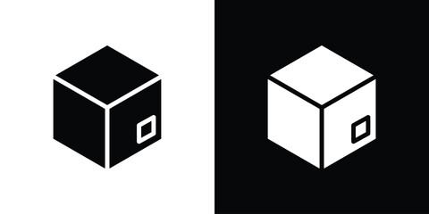 Box icon, outline vector sign, linear and solid style. vector symbol on white background