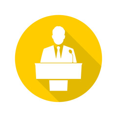 Speaker in a Conference icon isolated on transparent background