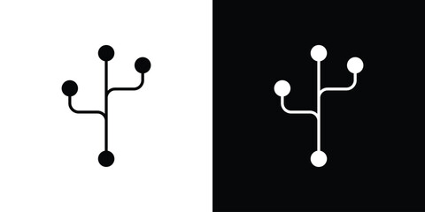 Code branch icon, outline vector sign, linear and solid style. vector symbol on white background