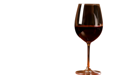 Elegant flute glass filled with red wine against a dark background