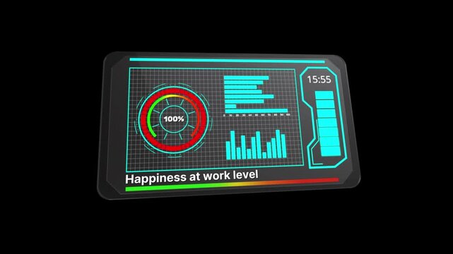 human resources analyst evaluating staff health and satisfaction statistics with dynamic graphical tools