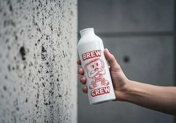 White Ceramic Thermos Mockup