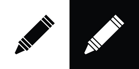 Crayon icon, outline vector sign, linear and solid style. vector symbol on white background