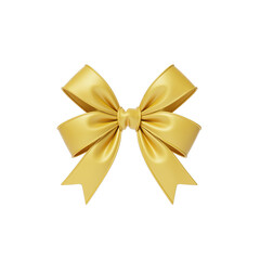 Golden Bow Isolated on Transparent Background Symbolizing Celebration and Elegance