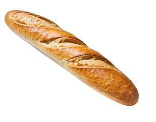Golden Brown French Baguette Bread Isolated on Black Background with Visible Texture and Crust
