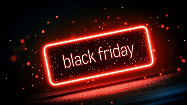 "Black Friday" Red Neon Decor Image, Promotion Design Element (Suitable for Promotional Ads, E - commerce Design, Visual Materials, etc.)