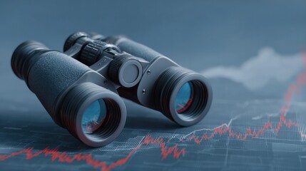 looking at market trends with binoculars