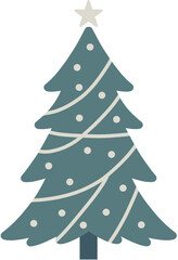 Abstract Christmas tree with cool tone colors. Merry Christmas and Happy New Year. Illustration concepts for background, card, banner, marketing material.