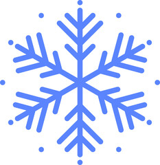 Flat Illustration of Intricate Winter Blue Snowflakes