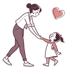 Mother and Daughter Dancing Together child family