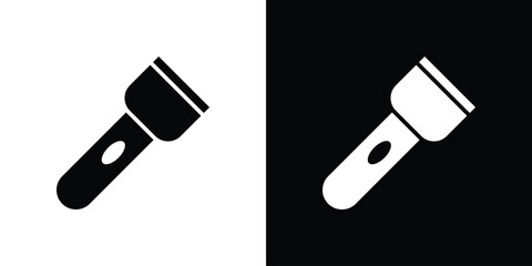 Flashlight icon, outline vector sign, linear and solid style. vector symbol on white background