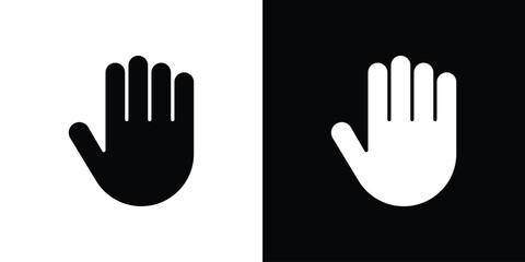 Hand icon, outline vector sign, linear and solid style. vector symbol on white background