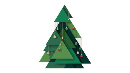 Festive Geometry: A minimalist geometric Christmas tree, decorated with elegant ornaments. Symbolizing the holiday spirit with clean lines and a modern aesthetic.