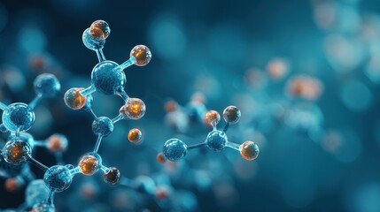 glowing molecular structure science technology