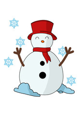 Cute Snowman Winter Collection – Snow Rain