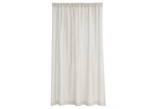 White curtain hanging, transparent background for design