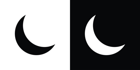 Moon icon, outline vector sign, linear and solid style. vector symbol on white background
