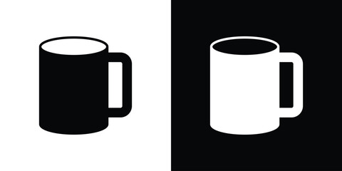 Mug icon, outline vector sign, linear and solid style. vector symbol on white background