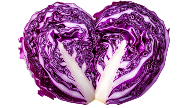 Cross-section of a vibrant purple vegetable, revealing intricate, textured layers