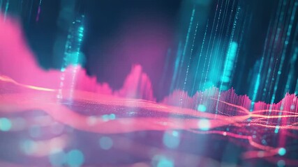 Abstract digital data visualization displaying financial market analysis - Powered by Adobe