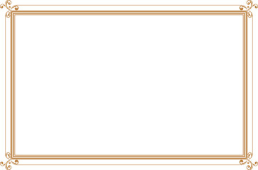 Elements of ornate vintage frames. Border gold on white classic swirls, floral motifs. Design print for greeting cards, wedding invitations, restaurant menu, royal certificates. Set 1444