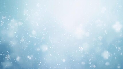 Obraz premium Soft Blue Snowflake Winter Background