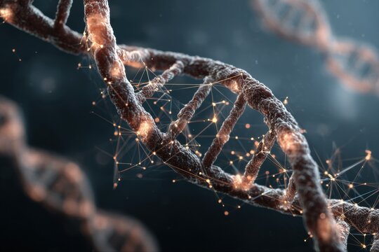 glowing dna double helix structure science