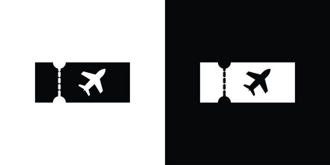 Plane Ticket icon, outline vector sign, linear and solid style. vector symbol on white background