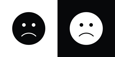 Sad icon, outline vector sign, linear and solid style. vector symbol on white background