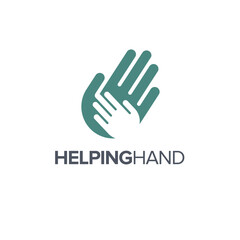 Vector logo design template. Helping hand icon. 