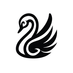 Fototapeta premium A swan depicted in elegant, sweeping lines