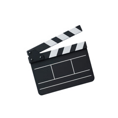 Fototapeta premium Sleek 3D Clapperboard on White Background