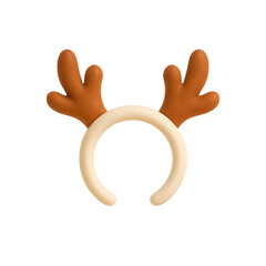 Obraz premium Matte 3D Reindeer Headband Icon — Christmas Festive Holidays Illustration