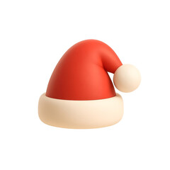 Matte 3D Santa Hat Icon &mdash; Christmas Festive Holidays Illustration