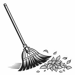 vector illustration of a broom