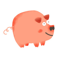 A cute hand-painted watercolor pig illustration with soft, delicate details. Perfect for cards, stickers, scrapbooking, nursery, and farm-themed projects. High-quality PNG with a transparent 