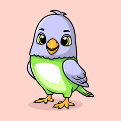 Cute kawaii bird character vector design