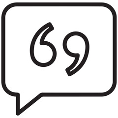Fototapeta premium Quotation Mark Speech Bubble Icon for Dialogue and Communication.