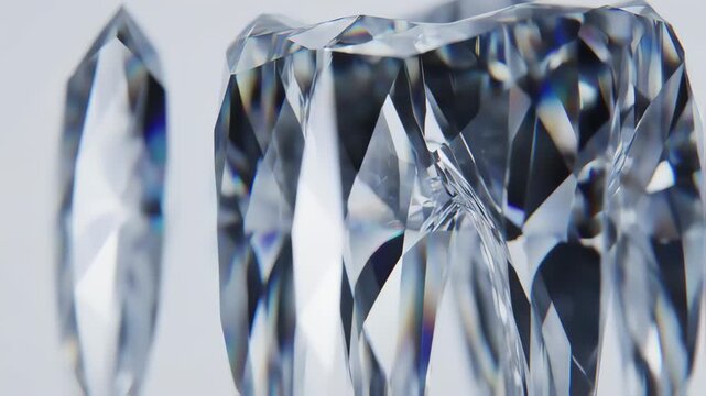 Close-up of multifaceted crystal facets