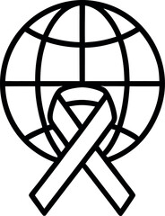 World AIDS Day vector illustration ribbon symbol on earth globe awareness and support concept