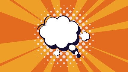 Comic Book Speech Bubbles Animation orange screen background. - Powered by Adobe