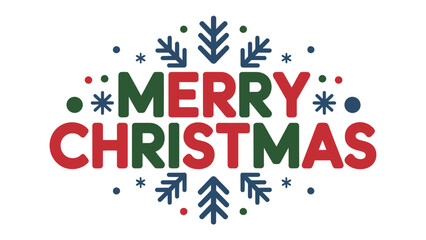 Festive Christmas Message: A cheerful Merry Christmas message, adorned with snowflake and Christmas tree elements, radiating the joy and anticipation of the holiday season.