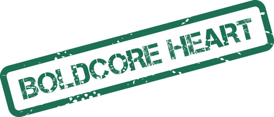 Boldcore Heart essential values stamp with a distinctive vintage worn appearance