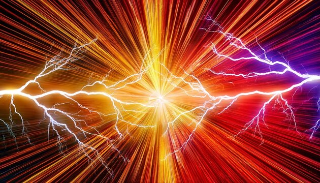 Vibrant Stylized Electric Arcs Crackling Against A Comic Book Style Backdrop Electric Design