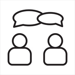 Speaking icon . Talk person sign or symbol, Voice command, speech icon for interact, vector illustration on white background.