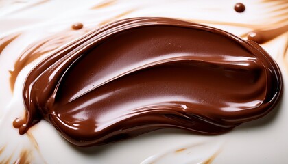 A Rich Dark Brown Melted Chocolate Or Fudge Smear With A Glossy Textured Surface And Prominent Highlights Perfect For Food Dessert Or Confectionery Themes
